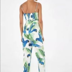 Farm Rio Araras Parrot Linen Jumpsuit S